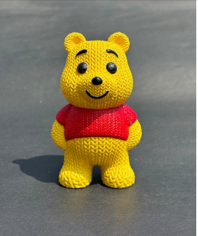 1000 Adet - Örgü Görünümlü Pooh Anahtarlık